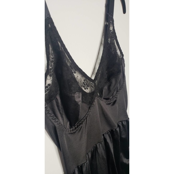 Vintage Slip Dress Nightgown Youthful Creations Black Lace 44 B-C-D Cup Nylon - Picture 5 of 10